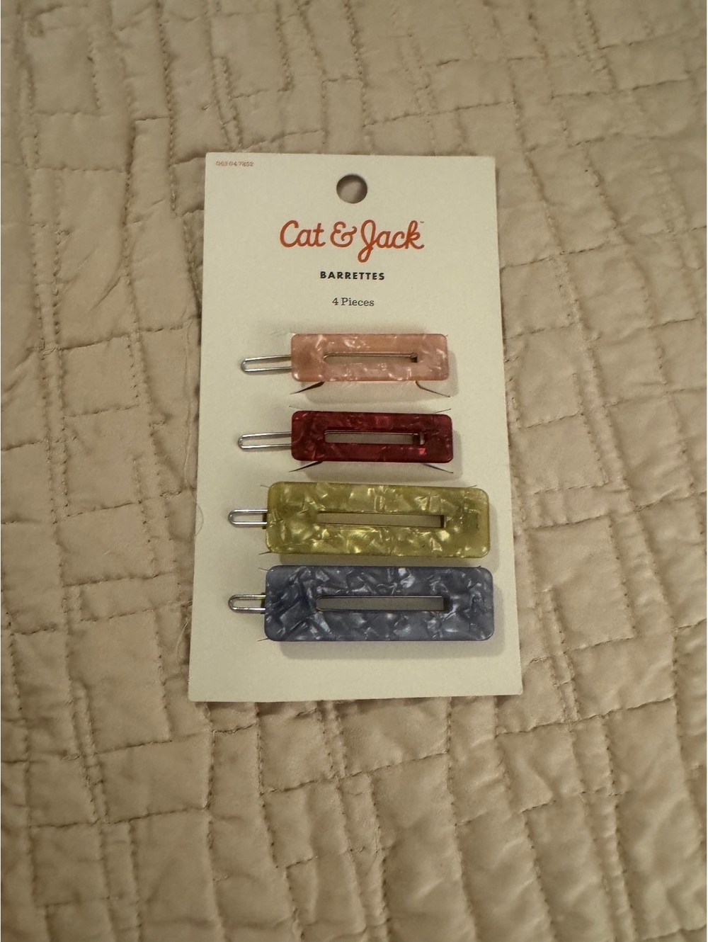 Cat & Jack 4-Piece Marble Pattern Rectangular Barrettes Hair Clips
